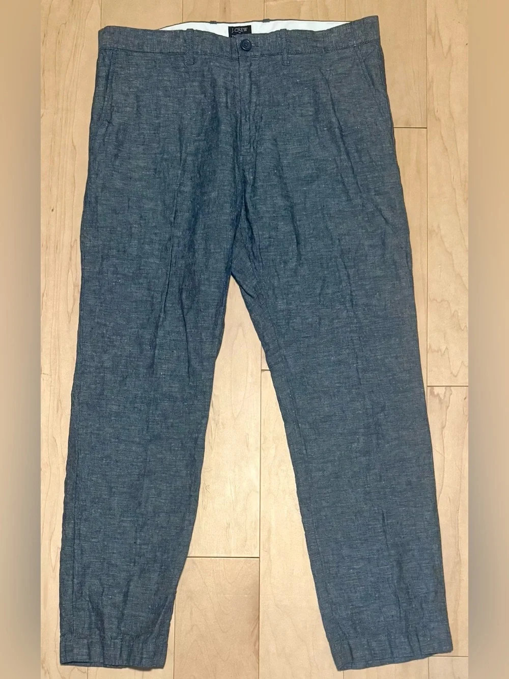 J. Crew Factory Sutton Linen Cotton Pants Straight Lightweight Blue Men’s 34x29*